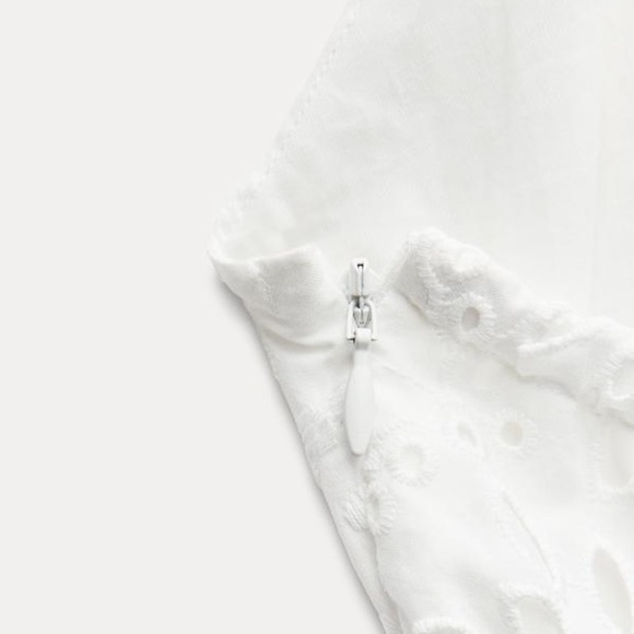 NWT. Zara ZW Collection White Cutwork Embroidery Midi Dress. Size M. - Picture 9 of 13